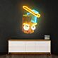 Comic-Holzstamm mit Axt LED-Neonschild Gamingzimmer Wohnzimmer