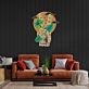 Hand mit Peace-Zeichen und Surfbrett vor Sonne LED-Neonschild Wohnzimmer Surfshop