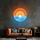 Sonnenuntergang über Wellen LED-Neonschild Wohnzimmer Lounge