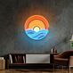Sonnenuntergang über Wellen LED-Neonschild Wohnzimmer Lounge