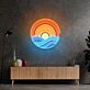 Sonnenuntergang über Wellen LED-Neonschild Wohnzimmer Lounge