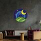 Mond über Hügel LED-Neonschild für Wohnzimmer Schlafzimmer