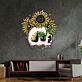 Totenschädel mit Sonnenblumen LED-Neonschild Wohnzimmer Studio
