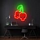 Kirschfrucht mit Totenkopf LED-Neonschild für Bar und Wohnzimmer
