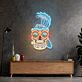 Meereswelle mit Palme und Hibiskusblüte LED-Neonschild für Wohnzimmer oder Bar