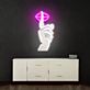 Hand mit Lippen und Fingerzeichen LED-Neonschild für Wohnzimmer Bar