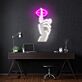 Hand mit Lippen und Fingerzeichen LED-Neonschild für Wohnzimmer Bar