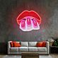 rote Lippen mit lackierten Fingernägeln LED-Neonschild Wohnzimmer Studio