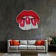 rote Lippen mit lackierten Fingernägeln LED-Neonschild Wohnzimmer Studio