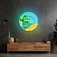 Palmenstrand mit Sonne LED-Neonschild Wohnzimmer Büro