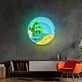 Palmenstrand mit Sonne LED-Neonschild Wohnzimmer Büro