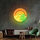 Kaktus mit Sonnenuntergang und Wüstenlandschaft LED-Neonschild Wohnzimmer Bar