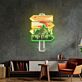 Wegweiser mit Berglandschaft und Sonnenuntergang LED-Neonschild für Wohnzimmer Flur