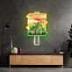 Wegweiser mit Berglandschaft und Sonnenuntergang LED-Neonschild für Wohnzimmer Flur