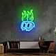 Totenkopf mit Flammen LED-Neonschild für Bar Gaming