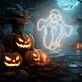 Halloween-Geist als LED-Neonschild