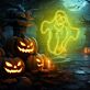 Halloween-Geist als LED-Neonschild