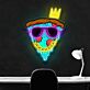 Pizza mit Krone und Sonnenbrille LED-Neonschild Wohnzimmer Bar