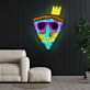 Pizza mit Krone und Sonnenbrille LED-Neonschild Wohnzimmer Bar