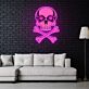 Totenkopf mit gekreuzten Knochen LED-Neonschild für Bar Club
