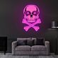 Totenkopf mit gekreuzten Knochen LED-Neonschild für Bar Club