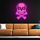 Totenkopf mit gekreuzten Knochen LED-Neonschild für Bar Club