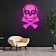 Totenkopf mit gekreuzten Knochen LED-Neonschild für Bar Club
