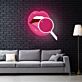Lippen mit Lutscher LED-Neonschild für Bar und Wohnzimmer