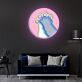 Zwei Katzenpfoten LED-Neonschild für Wohnzimmer Büro
