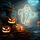 Halloween-Geist als LED-Neonschild