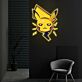 gelbe elektrische Cartoon-Figur mit Blitzen LED-Neonschild Gamingzimmer