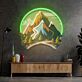 Berglandschaft mit Tannen LED-Neonschild Wohnzimmer Büro
