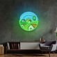 Landschaft mit Häusern und Hügeln LED-Neonschild Wohnzimmer Büro