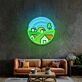 Landschaft mit Häusern und Hügeln LED-Neonschild Wohnzimmer Büro