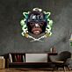 Gorilla mit Helm als LED-Neonschild