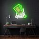 Skelett Hand mit Geldscheinen LED-Neonschild Home Office