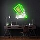 Skelett Hand mit Geldscheinen LED-Neonschild Home Office