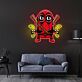 Cartoonfigur mit Schwertern und Bananen LED-Neonschild Wohnzimmer Gamingzimmer