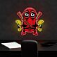 Cartoonfigur mit Schwertern und Bananen LED-Neonschild Wohnzimmer Gamingzimmer