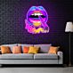 Lippen mit Joint und Rauch LED-Neonschild Wohnzimmer Bar