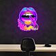 Lippen mit Joint und Rauch LED-Neonschild Wohnzimmer Bar