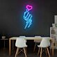 Skelett Hand mit Herzsymbol LED-Neonschild Wohnzimmer Bar