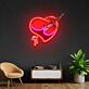 blutendes Herz mit Dolch LED-Neonschild Wohnzimmer Bar