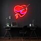 blutendes Herz mit Dolch LED-Neonschild Wohnzimmer Bar