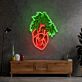 Herz mit Palmenblättern LED-Neonschild Wohnzimmer Studio