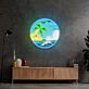 Tropische Insel mit Palmen und Meer LED-Neonschild Wohnzimmer Büro