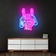 Hand mit Gamecontroller Rockgeste LED-Neonschild Gaming Zimmer Wohnzimmer
