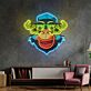Affenkopf mit Cannabis-Motivbrille LED-Neonschild Wohnzimmer Bar