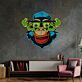 Affenkopf mit Cannabis-Motivbrille LED-Neonschild Wohnzimmer Bar
