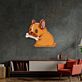 Französische Bulldogge mit Knochen LED-Neonschild Wohnzimmer